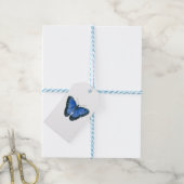 Blauwe waterverf van de Morpho-vlinder Cadeaulabel (Met Touw)
