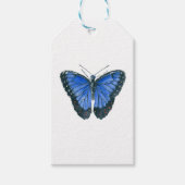 Blauwe waterverf van de Morpho-vlinder Cadeaulabel (Voorkant)