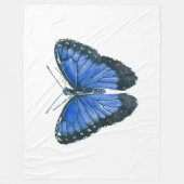 Blauwe waterverf van de Morpho-vlinder Fleece Deken (Voorkant)