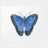 Blauwe waterverf van de Morpho-vlinder Fleece Deken (Voorkant (Horizontaal))