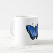 Blauwe waterverf van de Morpho-vlinder Koffiemok (Voorkant links)