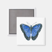 Blauwe waterverf van de Morpho-vlinder Magneet (Voorkant / Achterkant)