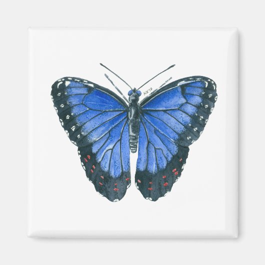 Blauwe waterverf van de Morpho-vlinder Magneet (Voorkant)