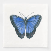 Blauwe waterverf van de Morpho-vlinder Servetten (Voorkant)