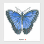 Blauwe waterverf van de Morpho-vlinder Sticker (Vel)