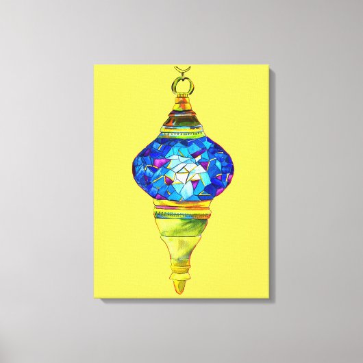 Blauwe waterverf van de mozaïekkunst van Turkse la Canvas Afdruk (Voorkant)