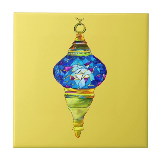 Blauwe waterverf van de mozaïekkunst van Turkse la Tegeltje (Voorkant)