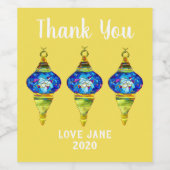 Blauwe waterverf van de mozaïekkunst van Turkse la Wijn Etiket (Enkel label)