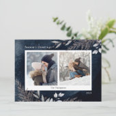 Blauwe Waterverf van de nabestaandenblauw van de w Feestdagenkaart (Staand voorkant)