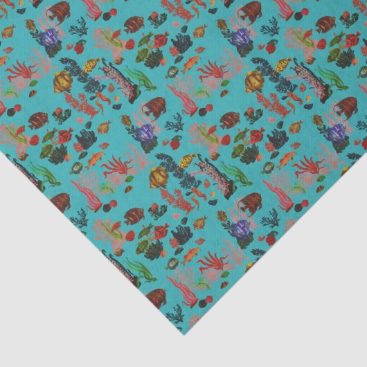 Blauwe Waterverf van de Tropische Zeevaart Tissuepapier (Detail)