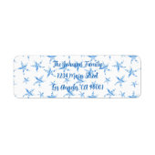 Blauwe waterverf van de zeestervisgolf etiket (Voorkant)