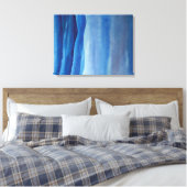 Blauwe waterverf van het berglandschap Kunstcanvas Canvas Afdruk (Insitu (Slaapkamer))