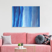 Blauwe waterverf van het berglandschap Kunstcanvas Canvas Afdruk (Insitu (Woonkamer))