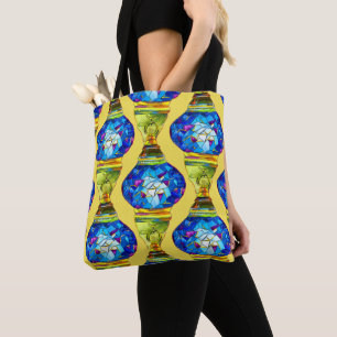 Blauwe waterverf van Turkse Lampen Tote Bag