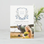 Blauwe Waterverf van wilde bloemen FotorustAfstude Aankondiging (Staand voorkant)