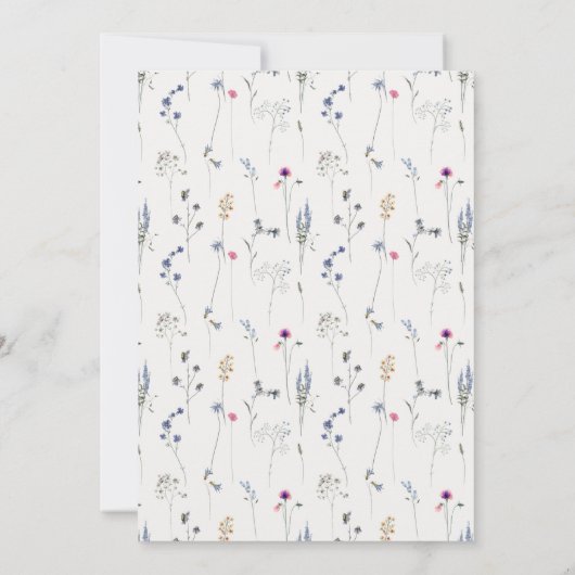 Blauwe Waterverf van wilde bloemen FotorustAfstude Aankondiging (Achterkant)