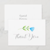 Blauwe Waterverf ventilator Bedankkaart (Voorkant / Achterkant)