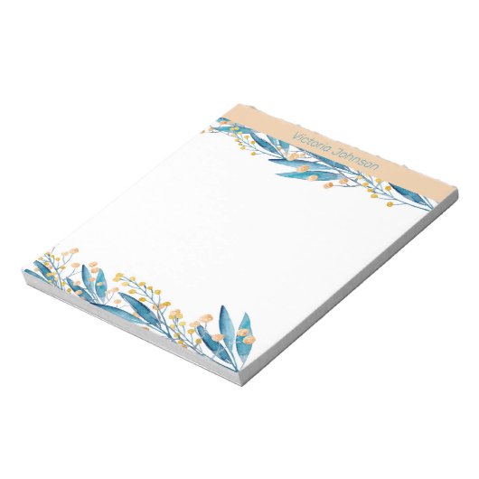 Blauwe Waterverf ventilatorgrens Notitieblok (Linkerzijde)