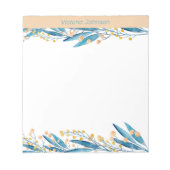 Blauwe Waterverf ventilatorgrens Notitieblok (Voorkant)