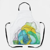 Blauwe Waterverf ventilatorpron Schort (Voorkant)