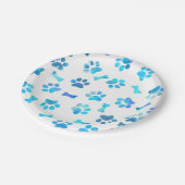 Blauwe Waterverf verf afdrukken Papieren Bordje (Gekanteld)