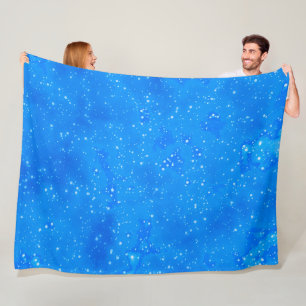 Blauwe Waterverf verf Fleece Deken