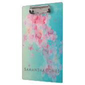 Blauwe Waterverf Verf Roze onderzetters Klembord (Links)