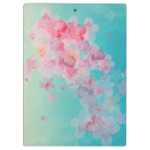 Blauwe Waterverf Verf Roze onderzetters Klembord (Achterkant)