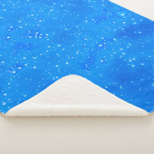 Blauwe Waterverf verf Sherpa Deken