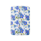 Blauwe Waterverf vergeet-me-niet Bloemen Badmat (Voorkant Verticaal)