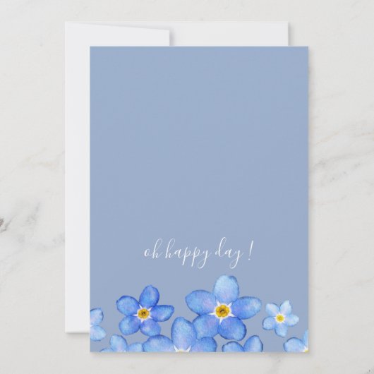 Blauwe Waterverf vergeet-me-Nots 21st Birthday Par Kaart (Achterkant)