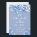 Blauwe Waterverf vergeet-me-Nots 21st Birthday Par Kaart<br><div class="desc">Land Blue Vergeet me. Eenvoudige waterverf bloemen sommige met koordlichten ❤️ Deze groep komt in een paar verschillende lay-outs,  eigenschappen en kleurenthema's om aan uw speciale gebeurtenis te coördineren ❤️. Ik hoop dat je het leuk vindt,  bedankt om te zoeken... Margaret ✌ 🏼</div>