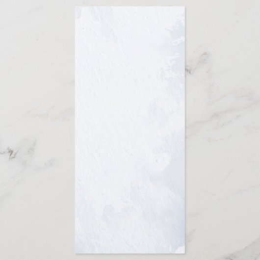 Blauwe Waterverf verlaat Botanische Chic Wedding M Menu (Achterkant)