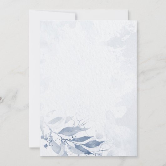 Blauwe Waterverf verliest de "Flowers Engagement P Kaart (Achterkant)