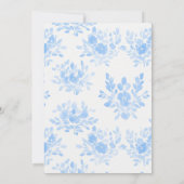 Blauwe Waterverf Vintage bruiloft Kaart (Achterkant)