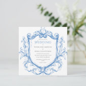Blauwe Waterverf Vintage Weddenschap (Staand voorkant)