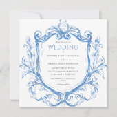 Blauwe Waterverf Vintage Weddenschap (Voorkant)