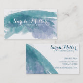 Blauwe Waterverf Visitekaartje (Voorkant / Achterkant)