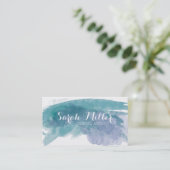 Blauwe Waterverf Visitekaartje (Staand voorkant)