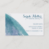 Blauwe Waterverf Visitekaartje (Achterkant)
