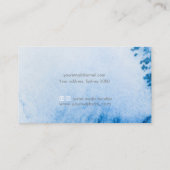 Blauwe Waterverf visitekaartje | minimalistisch (Achterkant)