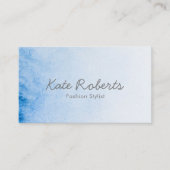 Blauwe Waterverf visitekaartje | minimalistisch (Voorkant)
