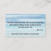 Blauwe waterverf Visitekaartje van het ministerie  (Achterkant)