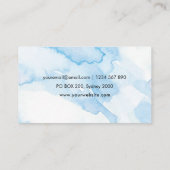Blauwe Waterverf visitekaartje voor creatieve prod (Achterkant)