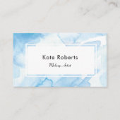 Blauwe Waterverf visitekaartje voor creatieve prod (Voorkant)