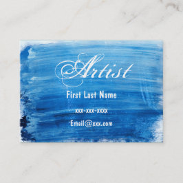 Blauwe Waterverf Visitekaartjes