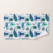 Blauwe Waterverf visvis roodbaars Bad Handdoek (Handdoek)