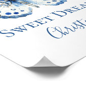 Blauwe Waterverf Vlinder Kwekerij Wall Art Poster (Hoek)