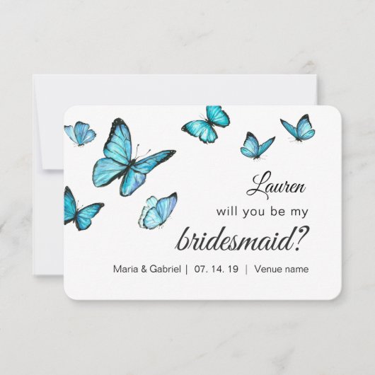 Blauwe waterverf vlinders.. ben je mijn zegen. kaart (Voorkant)