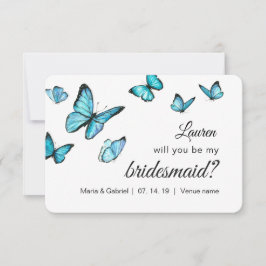 Blauwe waterverf vlinders.. ben je mijn zegen. kaart